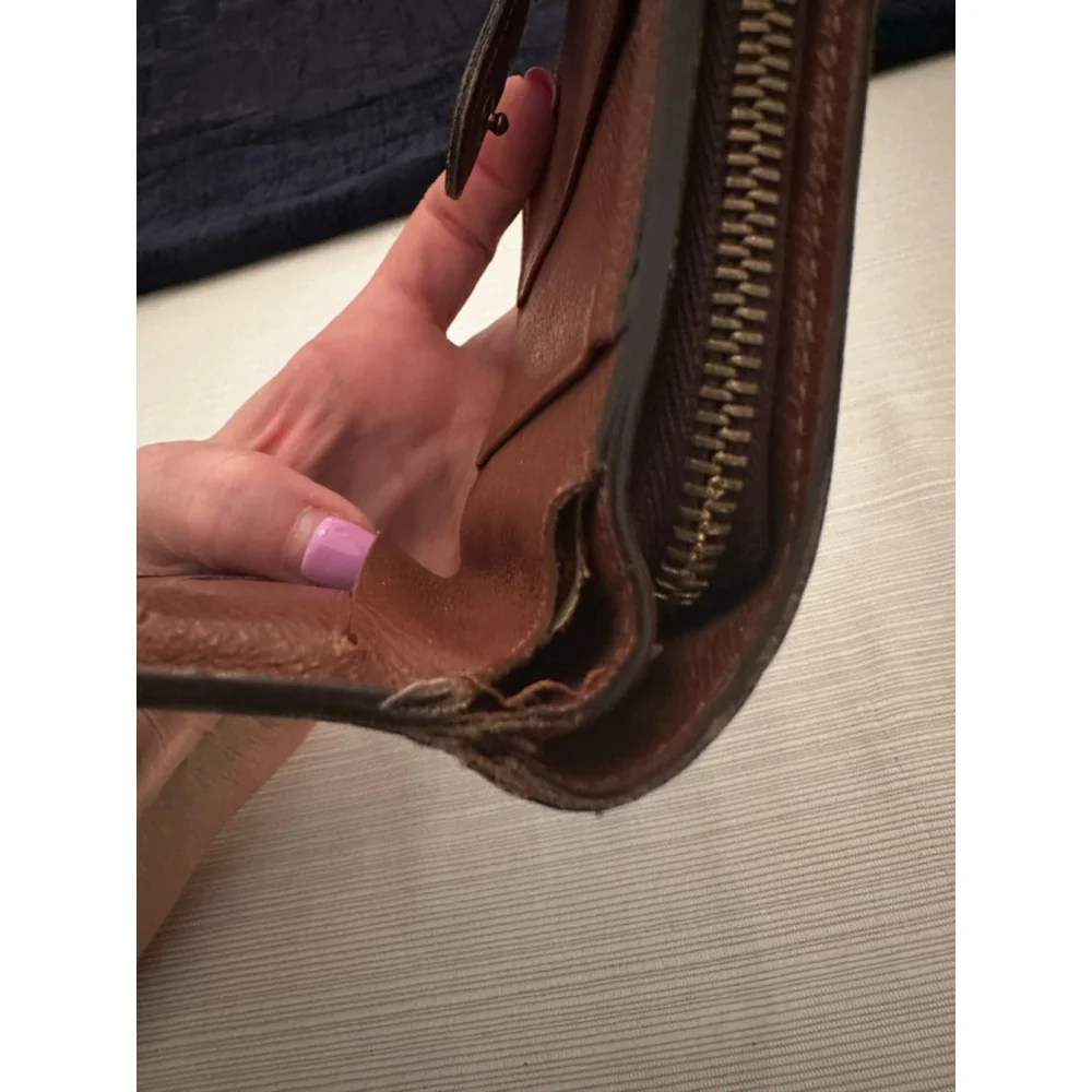 Louis Vuitton Brown & Tan Monogram Snap & Zip Wallet